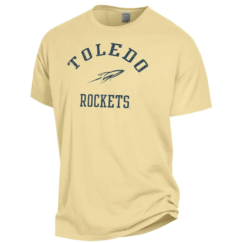 Men's ComfortWash Gold Toledo Rockets Arch Logo Garment Dyed T-Shirt