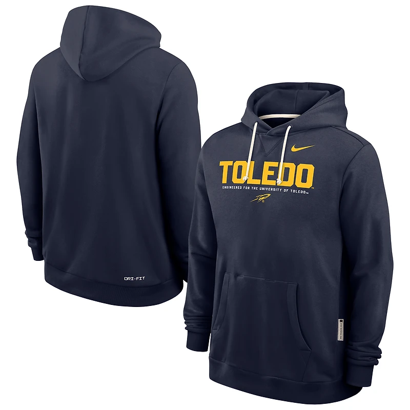 Sweat à capuche Nike bleu marine Toledo Rockets 2025 Sideline Standard Issue Dri-FIT pour homme