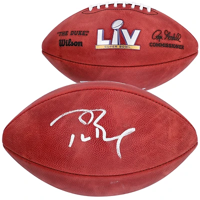 Ballon de football professionnel dédicacé par Tom Brady des Buccaneers de Tampa Bay