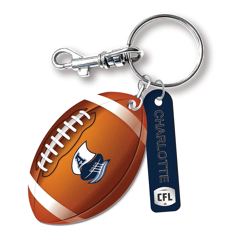 Toronto Argonauts Personalized Leather Football Keychain