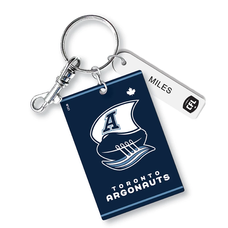 Toronto Argonauts Personalized Leather Rectangle Keychain