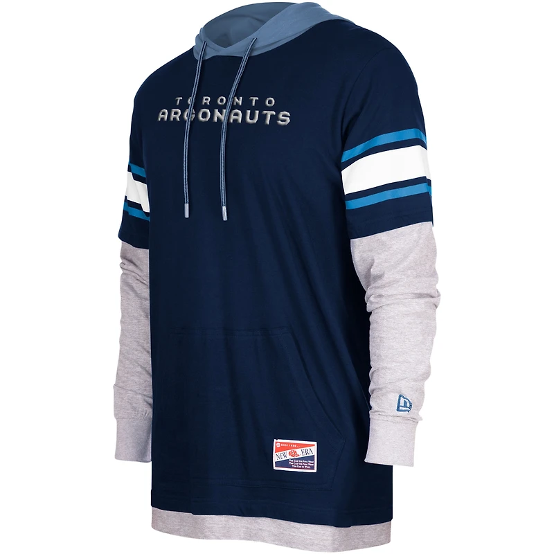 Men's 5th & Ocean by New Era Navy Toronto Argonauts Twofer Pullover Hoodie
