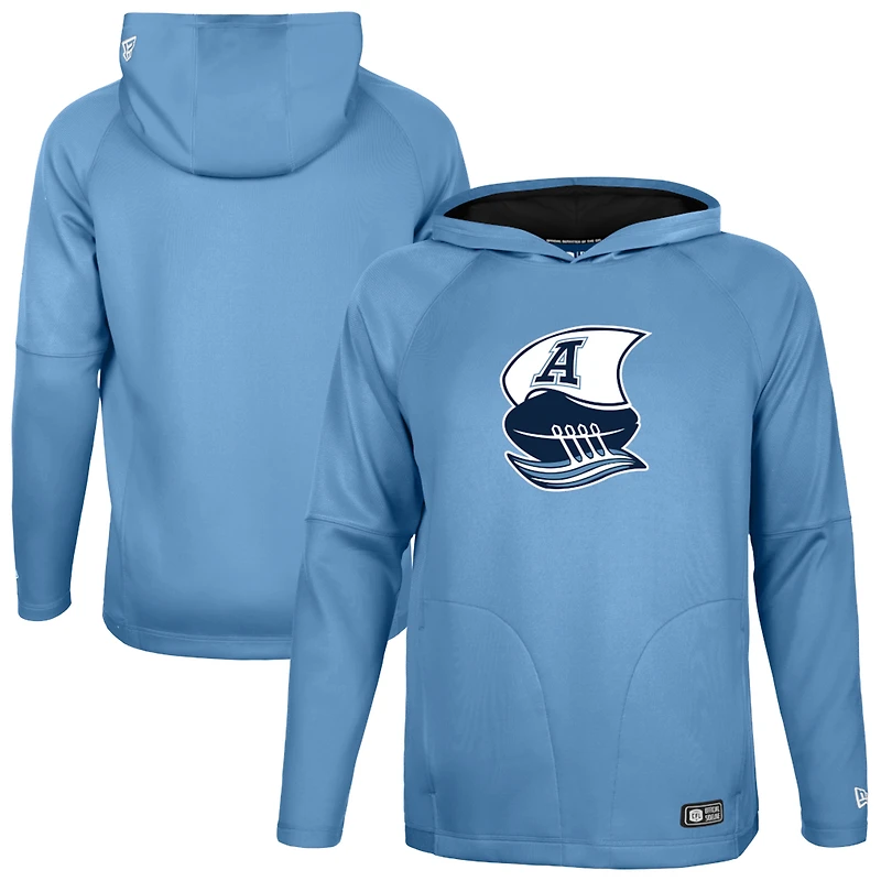 Men's New Era Light Blue Toronto Argonauts 2026 Sideline Metam Raglan Hoodie