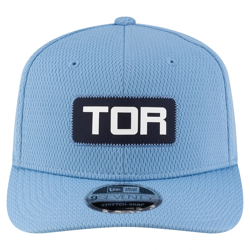 Casquette extensible à boutons-pression New Era bleu clair pour homme, modèle Sideline 9SEVENTY des Argonauts de Toronto