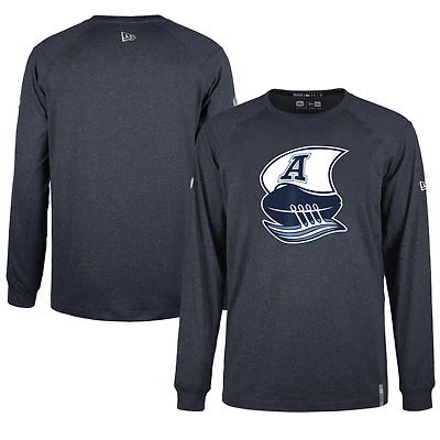 T-shirt à manches longues 5th & Ocean by New Era pour homme, bleu marine, Toronto Argonauts Sideline Thrive Performance