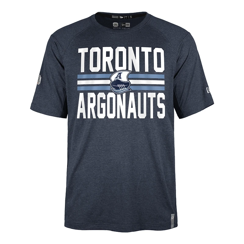 T-shirt pour homme New Era bleu marine Toronto Argonauts Sideline Varsity Performance
