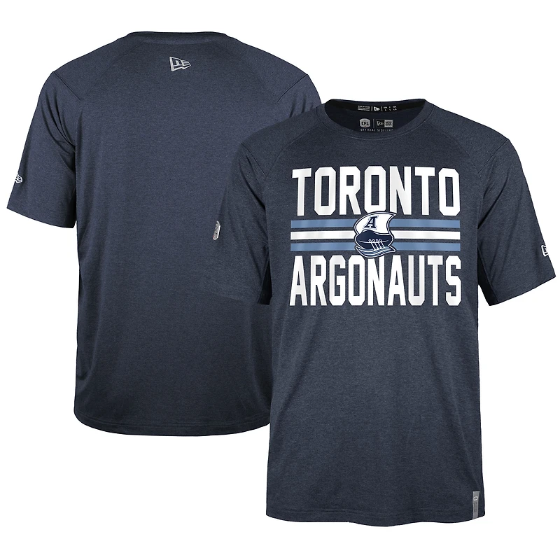 T-shirt pour homme New Era bleu marine Toronto Argonauts Sideline Varsity Performance