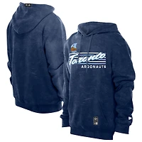 Men's New Era Navy Toronto Argonauts Turf Traditions Mineral Wash Vintage Fleece Hoodie