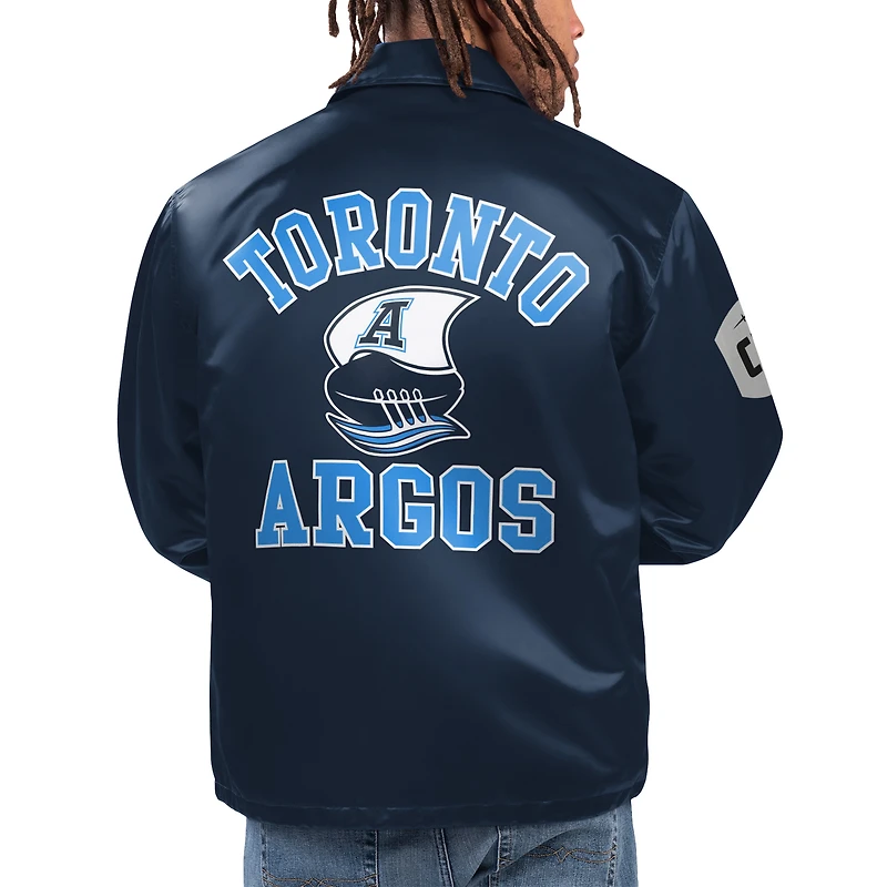 Veste d'entraîneurs à bouton-pression complète Starter pour hommes, bleu marine, Toronto Argonauts Option Route