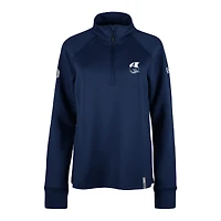 Women's 5th & Ocean by New Era Navy Toronto Argonauts Sideline Piper Performance Raglan Quarter-Zip Top