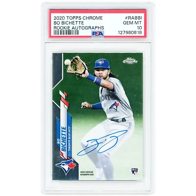 Bo Bichette Toronto Blue Jays Autographed 2020 Topps Chrome Rookie Autograph #RA-BBI PSA Authenticated 10 Rookie Card
