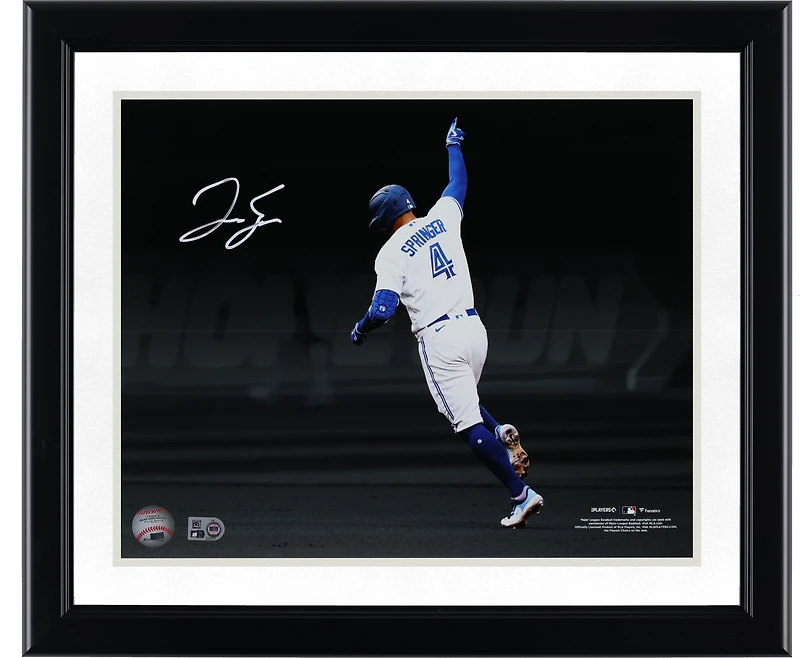 George Springer Toronto Blue Jays Autographed 11" x 14" Home Run Spotlight Photograph