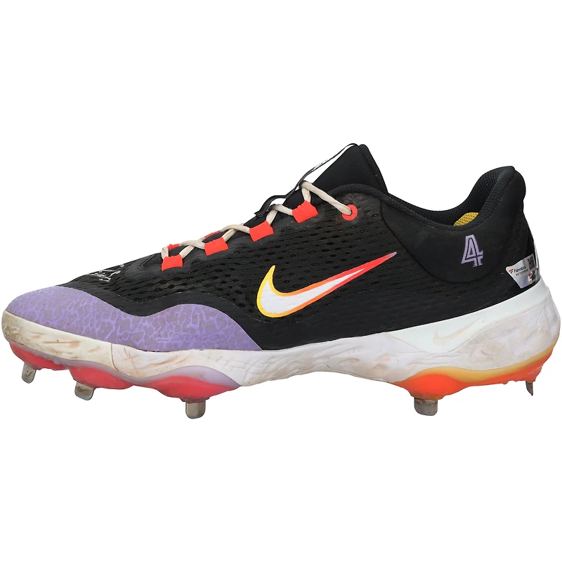George Springer Toronto Blue Jays Autographed Game-Used Black/Purple Nike Cleats from the 2024 MLB Season - RG13339917-18