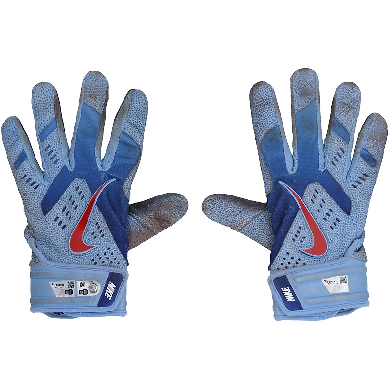 Gants de frappe Nike bleus autographiés par George Springer des Blue Jays de Toronto lors de la saison 2023 de la MLB