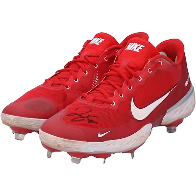 George Springer Toronto Blue Jays Autographed Game-Used Red Nike Cleats from the 2023 MLB Season 