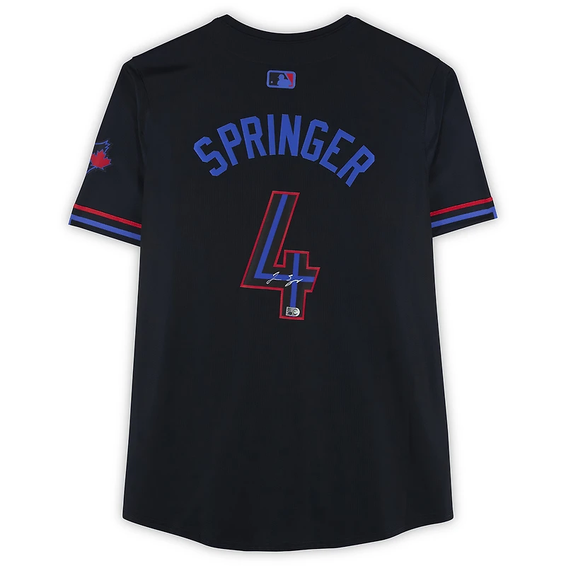 George Springer Toronto Blue Jays Autographed Navy Nike City Connect Limited Jersey