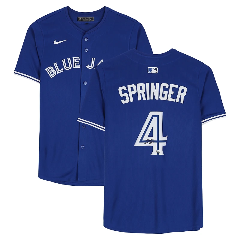 George Springer Toronto Blue Jays Autographed Royal Nike Limited Jersey