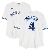 George Springer Toronto Blue Jays Autographed White Nike Replica Jersey with "Horhay" Inscription