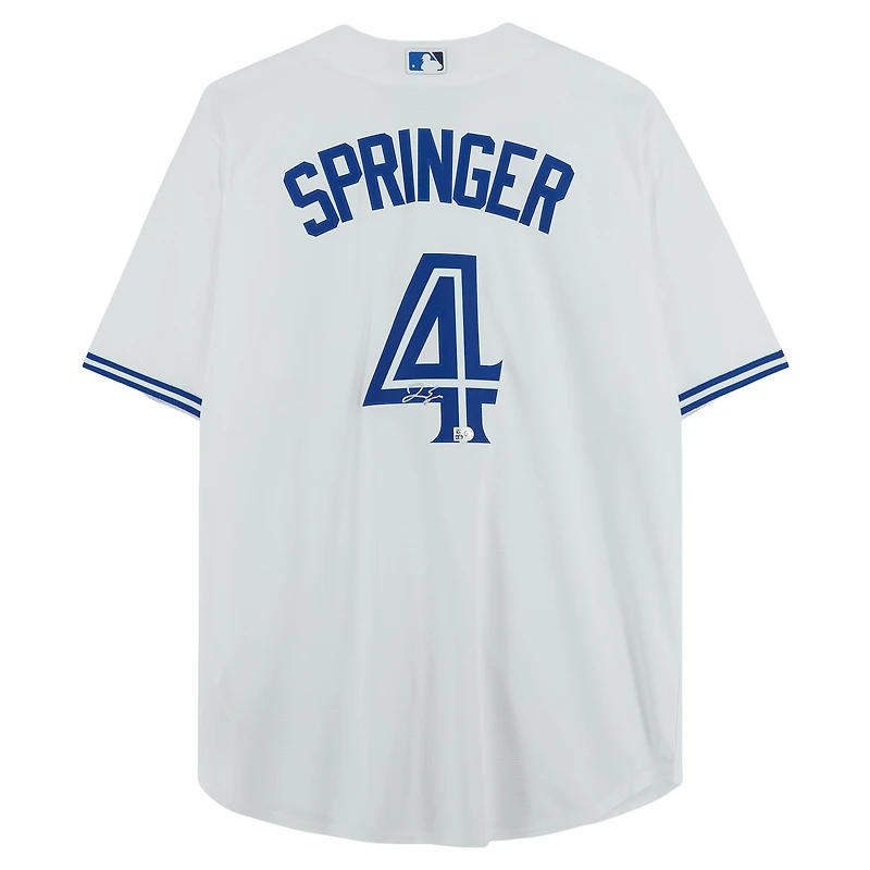 Maillot réplique blanc Nike autographié de George Springer, des Blue Jays de Toronto