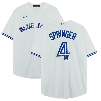 Maillot réplique blanc Nike autographié de George Springer, des Blue Jays de Toronto