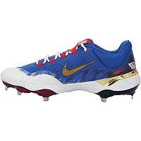 Crampons Nike rouges et bleus portés par George Springer, joueur des Blue Jays de Toronto