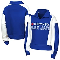 Sweat-shirt à col en V Outerstuff bleu roi et blanc Toronto Blue Jays Curveball pour jeunes filles