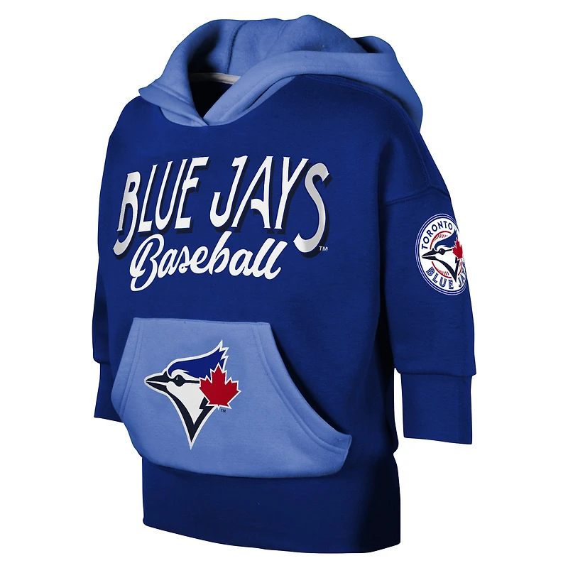 Girls Youth Toronto Blue Jays Royal Team Practice Three-Quarter Sleeve Pullover Hoodie