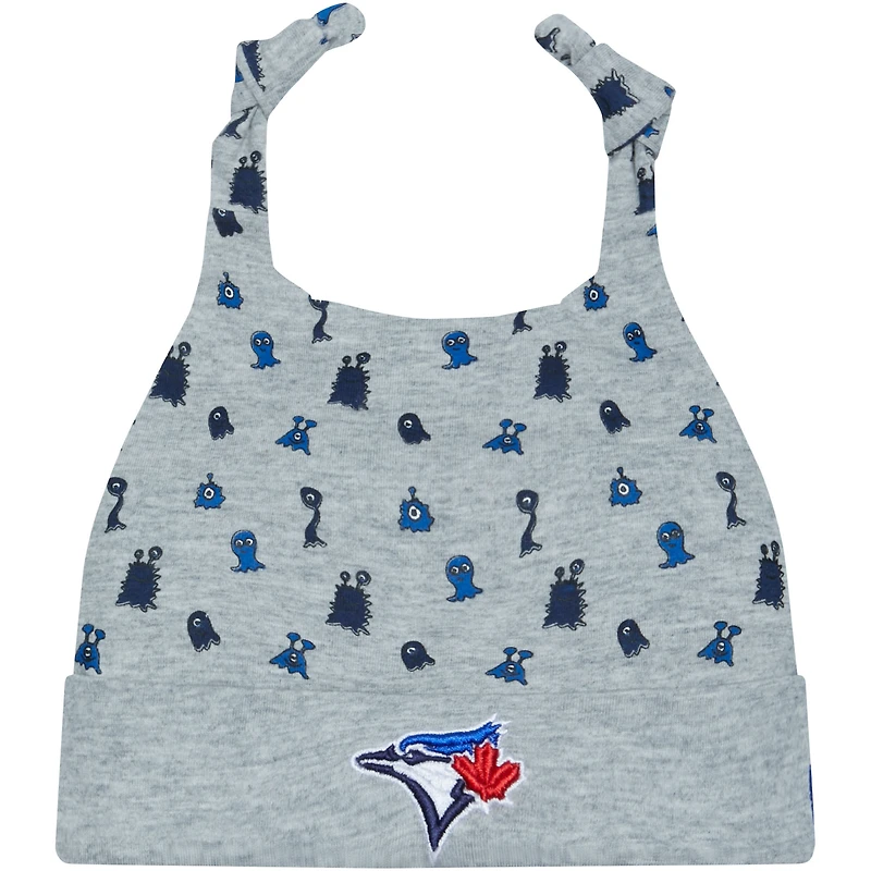 Infant New Era Heather Gray Toronto Blue Jays Critter Cuffed Knit Hat