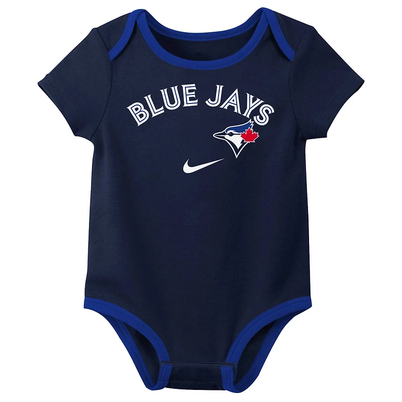 Ensemble de trois bodys Nike pour bébé, collection authentique des Blue Jays Toronto