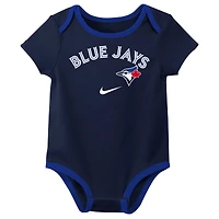 Ensemble de trois bodys Nike pour bébé, collection authentique des Blue Jays Toronto