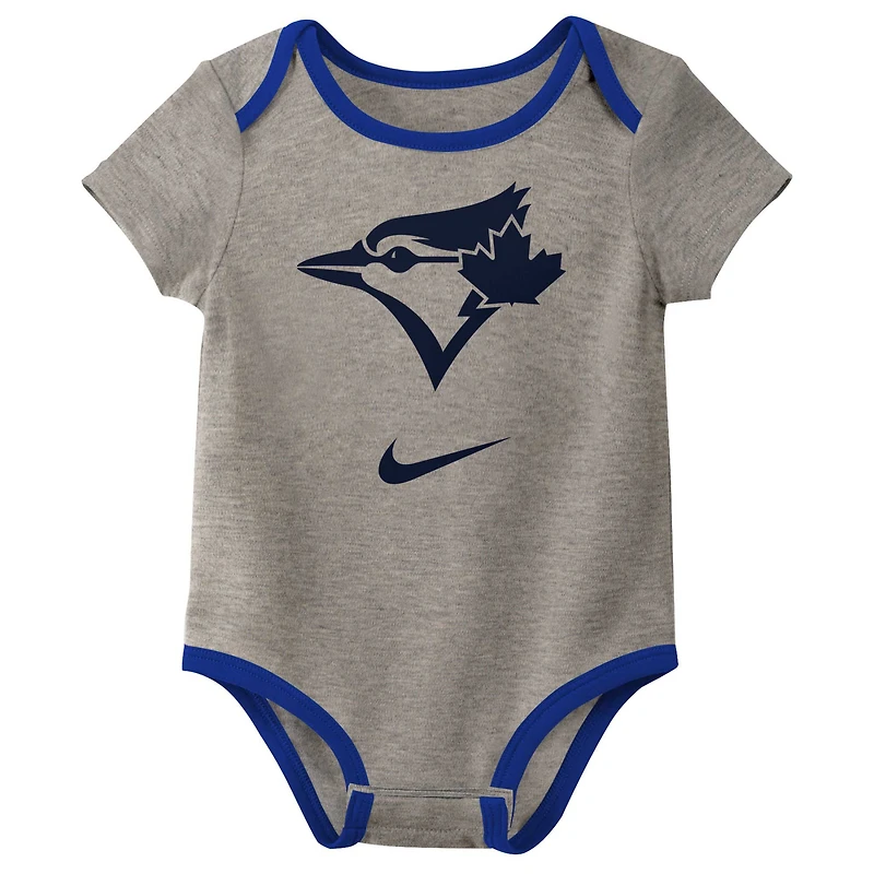 Ensemble de trois bodys Nike pour bébé, collection authentique des Blue Jays Toronto