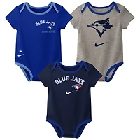 Ensemble de trois bodys Nike pour bébé, collection authentique des Blue Jays Toronto