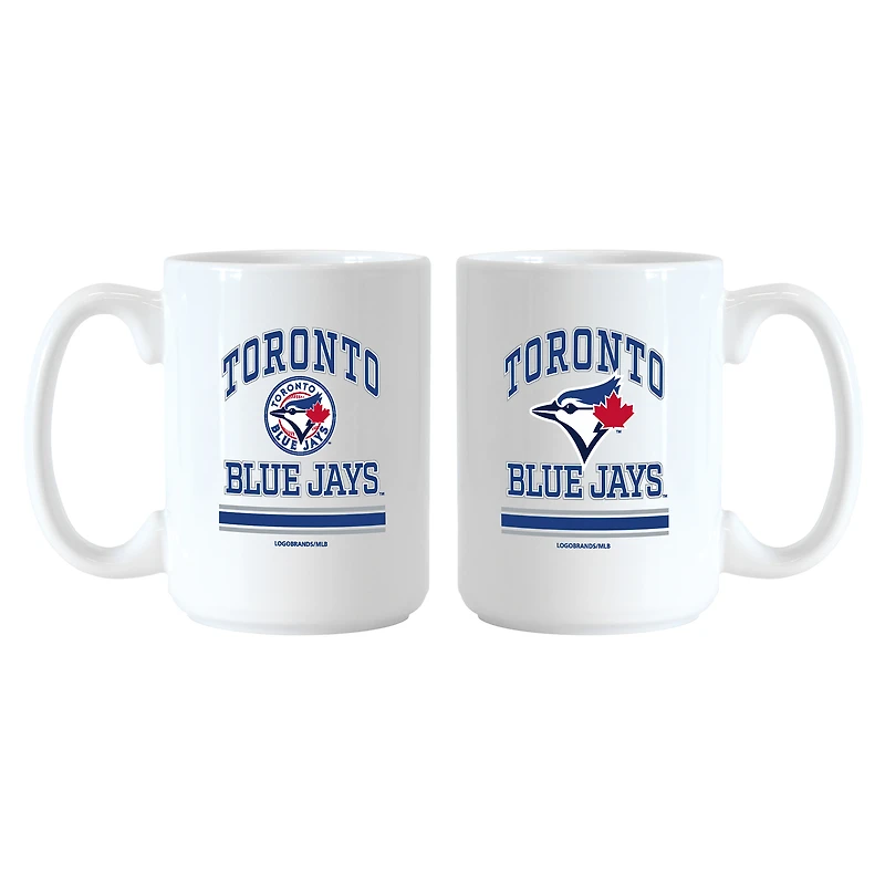 Logo Brands Toronto Blue Jays 15oz. Current & Throwback Mug Set