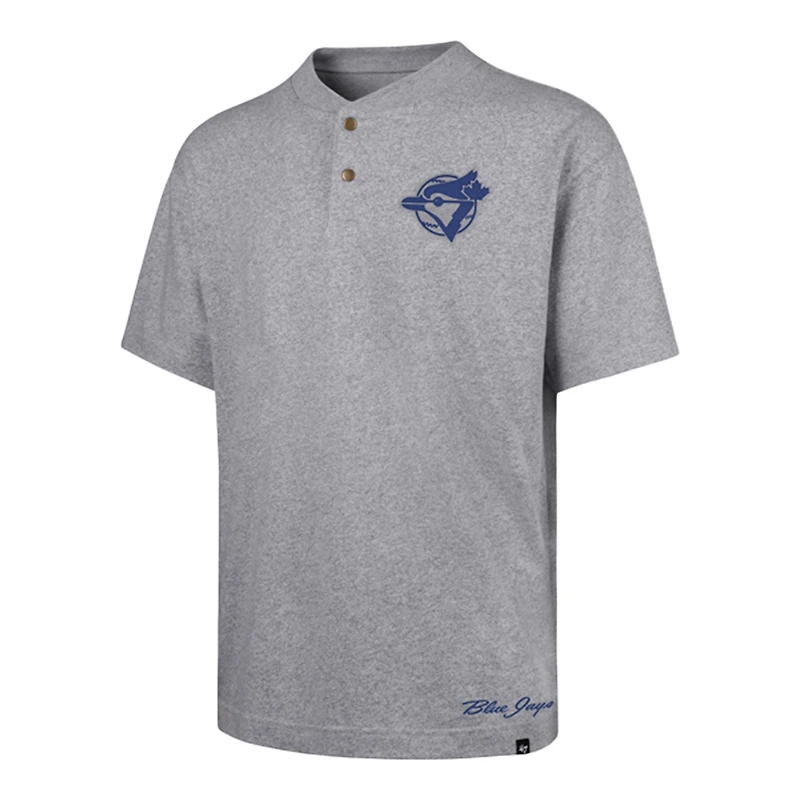 T-shirt Henley All Field Fifties '47 gris chiné pour homme des Blue Jays de Toronto
