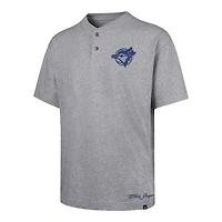 T-shirt Henley All Field Fifties '47 gris chiné pour homme des Blue Jays de Toronto