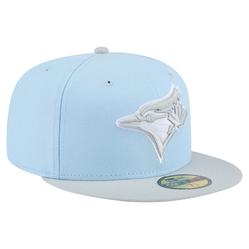 Men's New Era Light Blue/Gray Toronto Blue Jays Color Pack Two-Tone 59FIFTY Fitted Hat