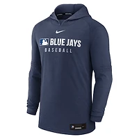 Sweat à capuche Nike bleu marine chiné pour homme des Blue Jays de Toronto Authentic Collection Tri-Blend Dri-FIT