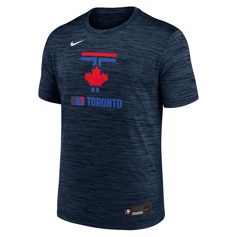 Men's Nike  Navy Toronto Blue Jays Authentic Collection City Connect Velocity Performance T-Shirt