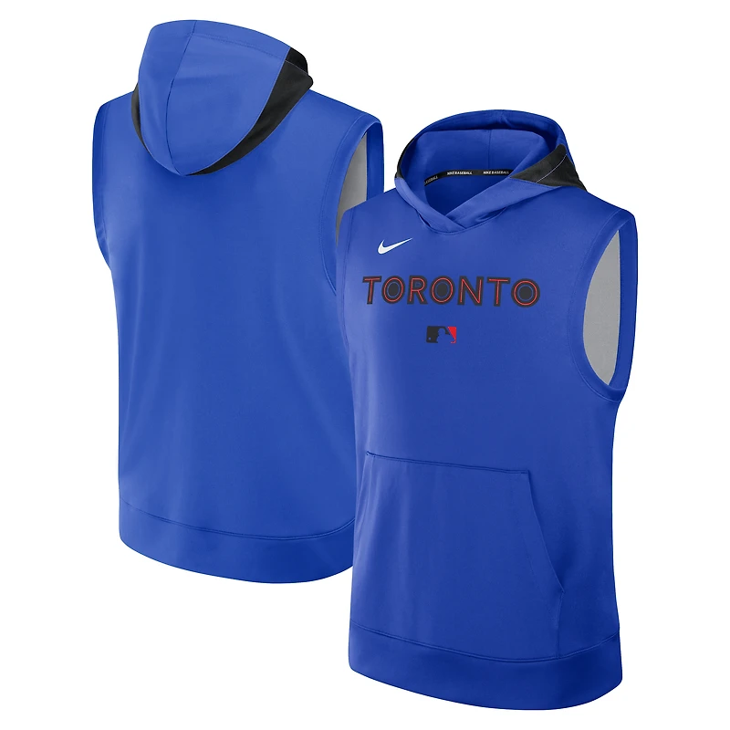 Men's Nike  Royal Toronto Blue Jays Authentic Collection City Connect Sleeveless Pullover Hoodie