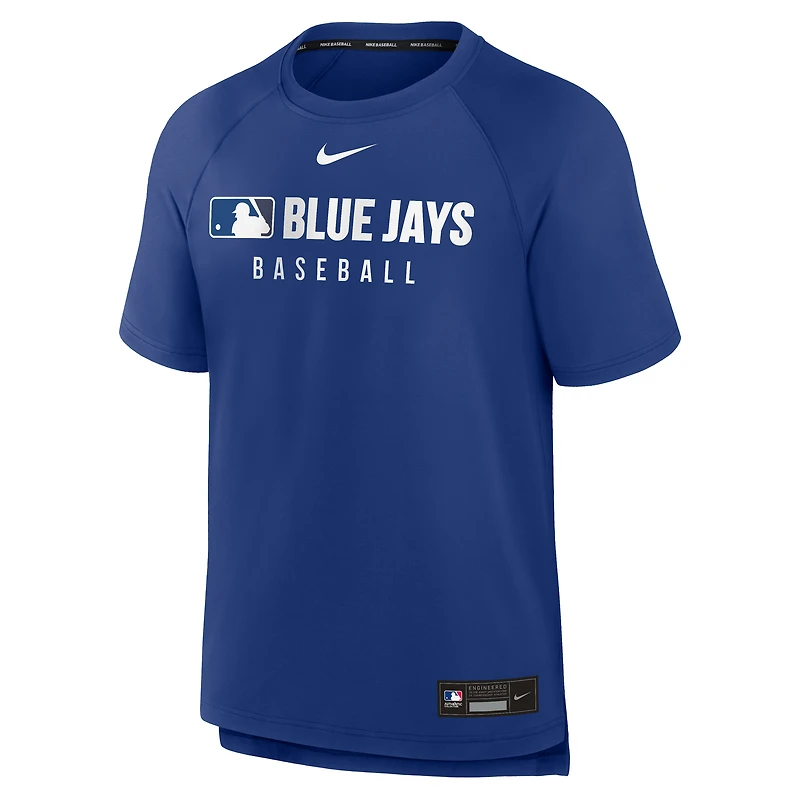 Haut de performance raglan d'avant-match Nike Royal Toronto Blue Jays Authentic Collection pour homme