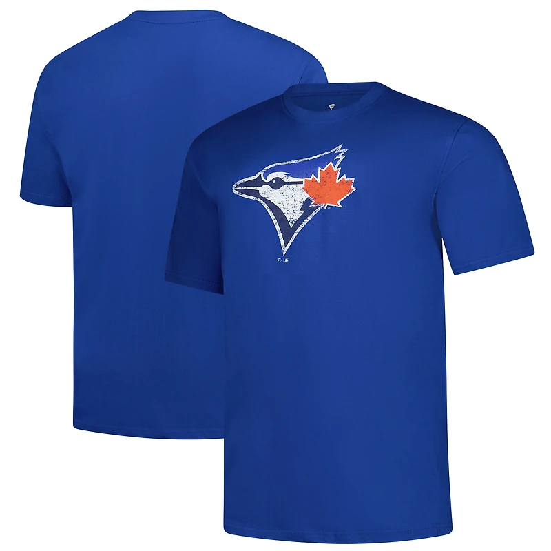 T-shirt à logo vieilli pour homme avec profil des Royal Toronto Blue Jays, de grande taille