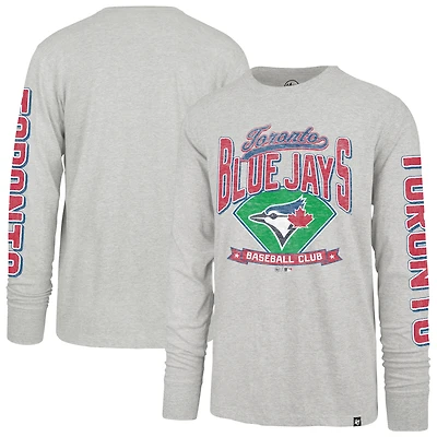 Men's '47 Gray Toronto Blue Jays Fair Ball Franklin Long Sleeve T-Shirt