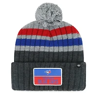 Bonnet en tricot à revers pile '47 gris des Blue Jays de Toronto pour hommes avec pompon