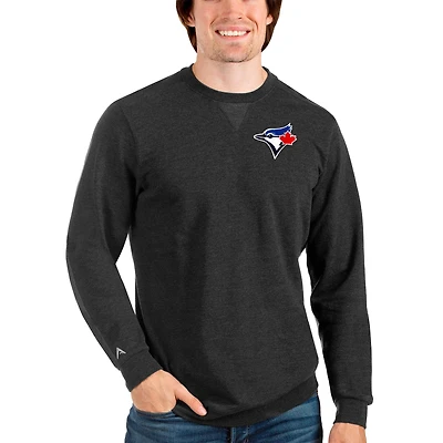 Sweat-shirt ras du cou Reward Antigua Heathered Black pour homme des Blue Jays de Toronto