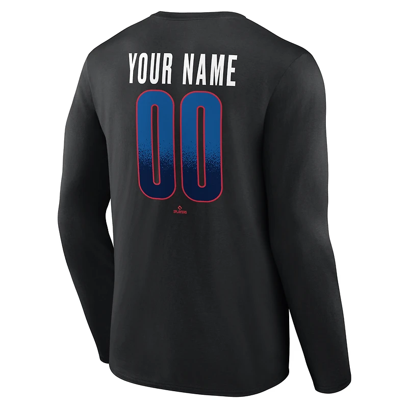 Men's Black Toronto Blue Jays Home Field Pop Personalized Name & Number Long Sleeve T-Shirt