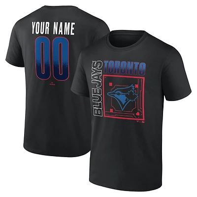 T-shirt noir pour homme des Blue Jays de Toronto, domicile, personnalisé avec nom et numéro
