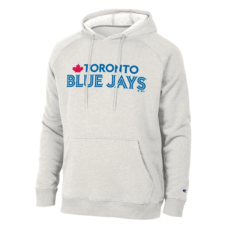 Sweat à capuche raglan Trimble Triblend Champion pour homme, gris chiné ultra clair, Toronto Blue Jays