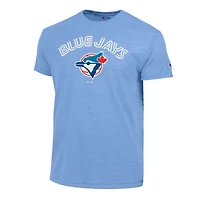 Men's Champion  Powder Blue Toronto Jays Cooperstown Wordmark Lockup Tri-Blend T-Shirt