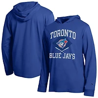 Men's Champion  Royal Toronto Blue Jays Cooperstown Hooded Long-Sleeve T-Shirt