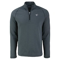 Haut à glissière quart de tour en polaire recyclée Peshastin Eco Fleece pour homme Cutter & Buck Heather Black des Blue Jays Toronto